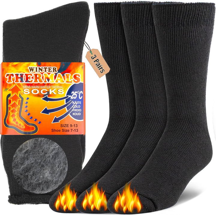 Warm unisex thermal boot socks, ideal for men's & women's feet in extreme winter cold.