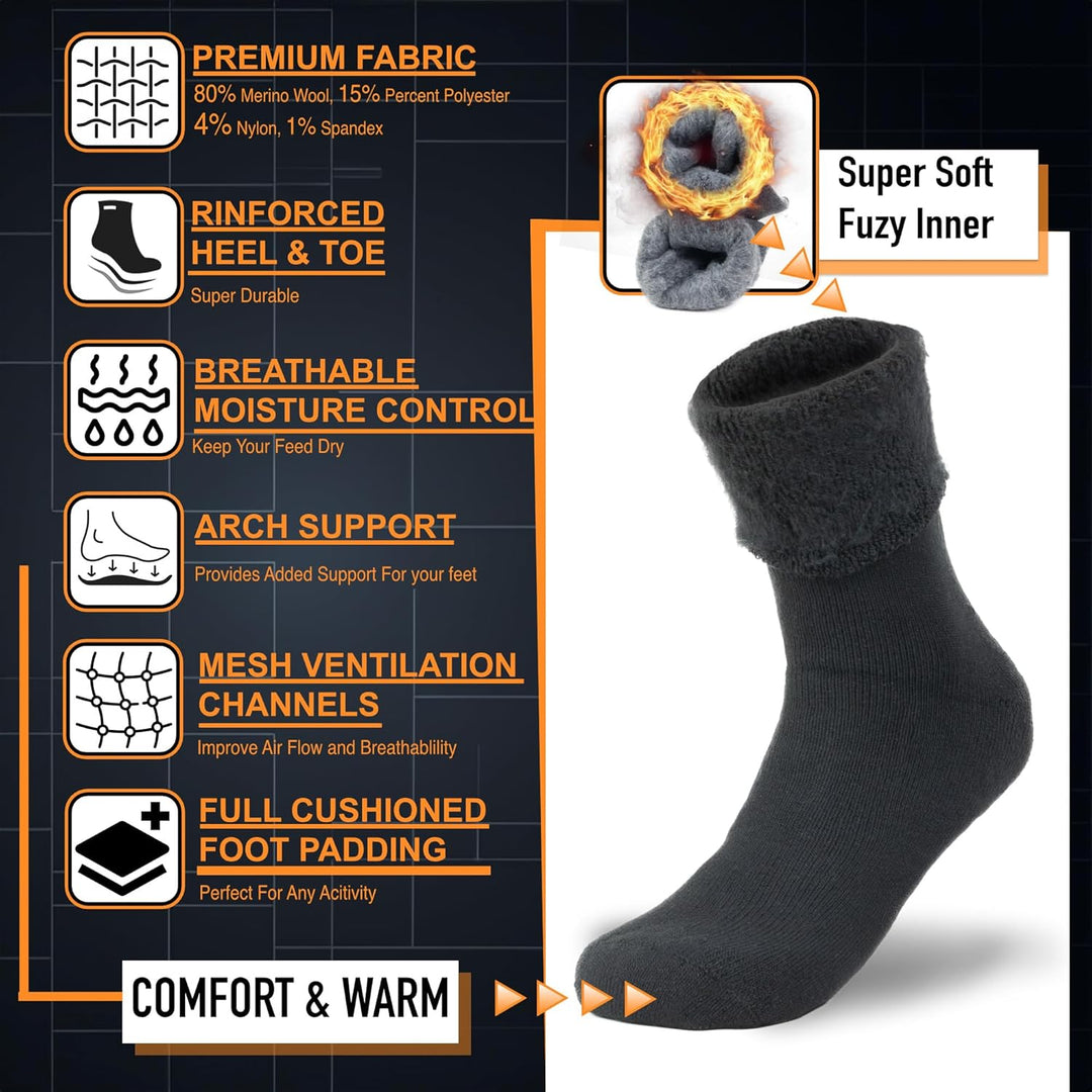 HeatGrip technology thermal socks provide extreme warmth & comfort in winter boots.