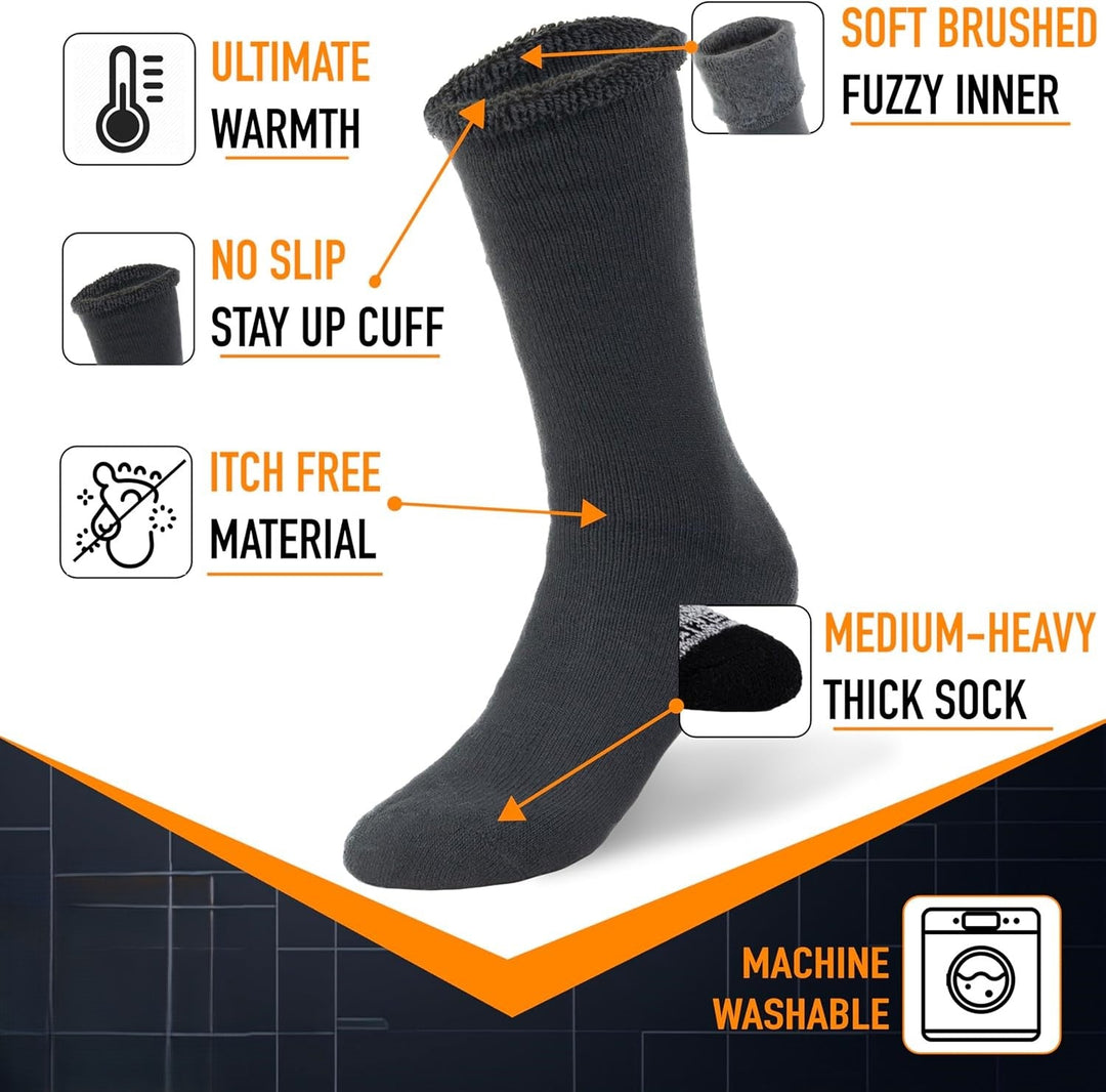 Outdoor thermal boot socks for men & women, insulated & warm for extreme cold adventures.