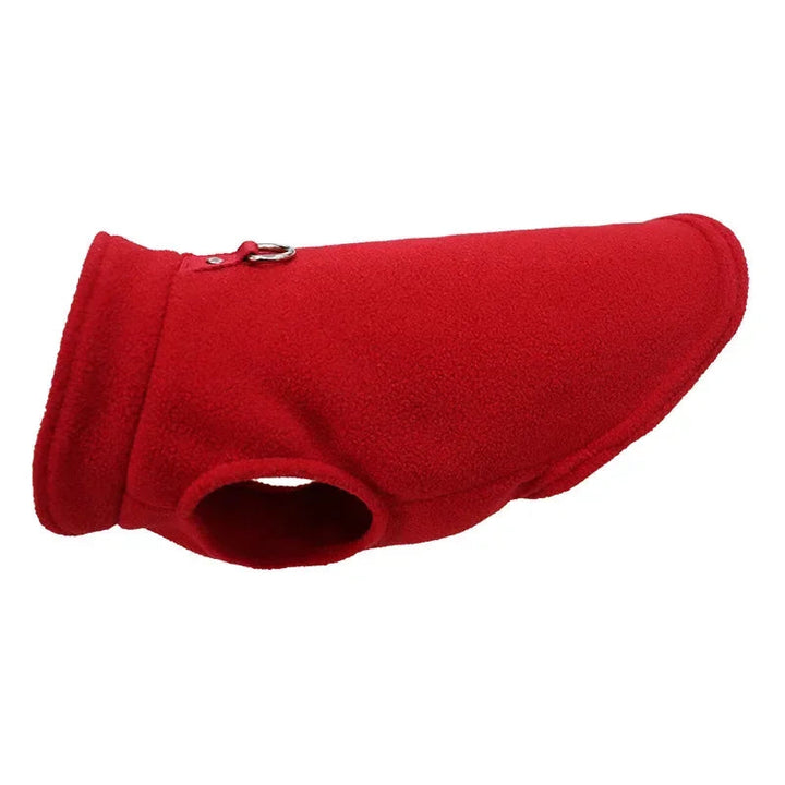 Winter warm dog coat with D-ring, cozy fleece lining, perfect for small dog apparel.