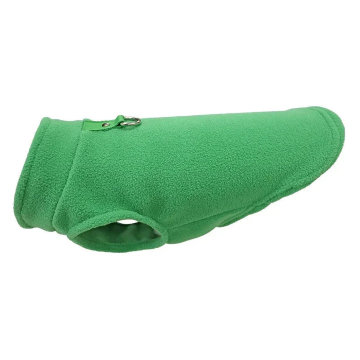 Dog jacket for small pets, winter warm coat with D-ring, perfect for keeping pet cozy outside.