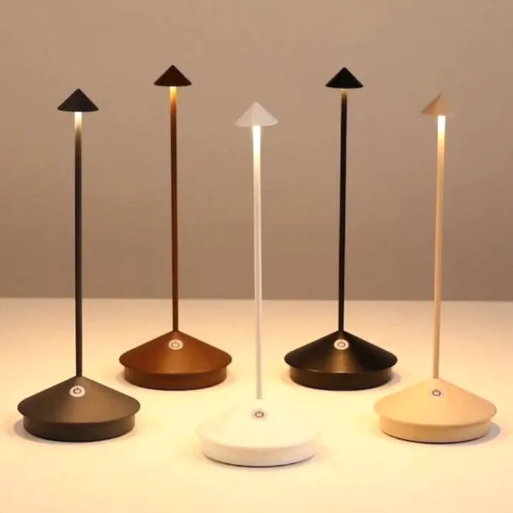 Modern dimmable wireless lamp for tables. LED light for elegant home decor, indoor & outdoor friendly.