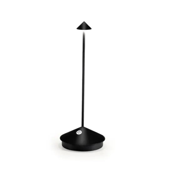 Dimmable wireless LED lamp for home. Portable tabletop lighting, rechargeable for indoor/outdoor decor.