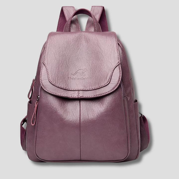 Sophisticated women's anti-theft flap backpack, ideal for secure, hands-free travel and daily wear.