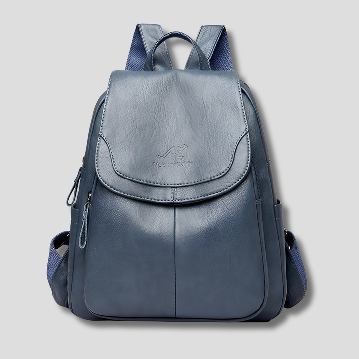 Secure anti-theft women's backpack in a chic leather look, ideal for travel & daily commute. Fashionable shoulder bag.