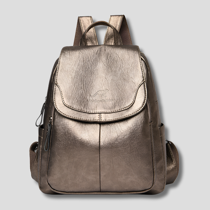 Modern women's anti-theft backpack, sleek leather-look fashion bag. Secure & stylish for urban travel & daily carry.