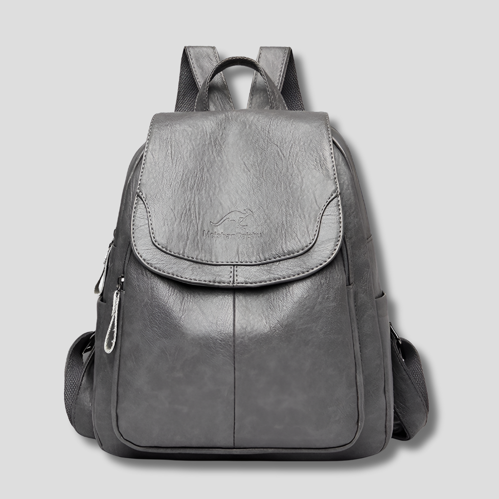 Versatile women's anti-theft backpack, functions as a stylish shoulder bag or travel pack. Secure leather-look design.