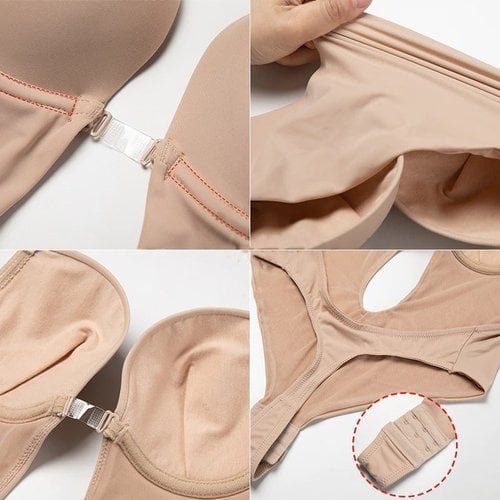 Versatile women's backless body shaper for deep plunge tops & dresses. Smooths & shapes discreetly.