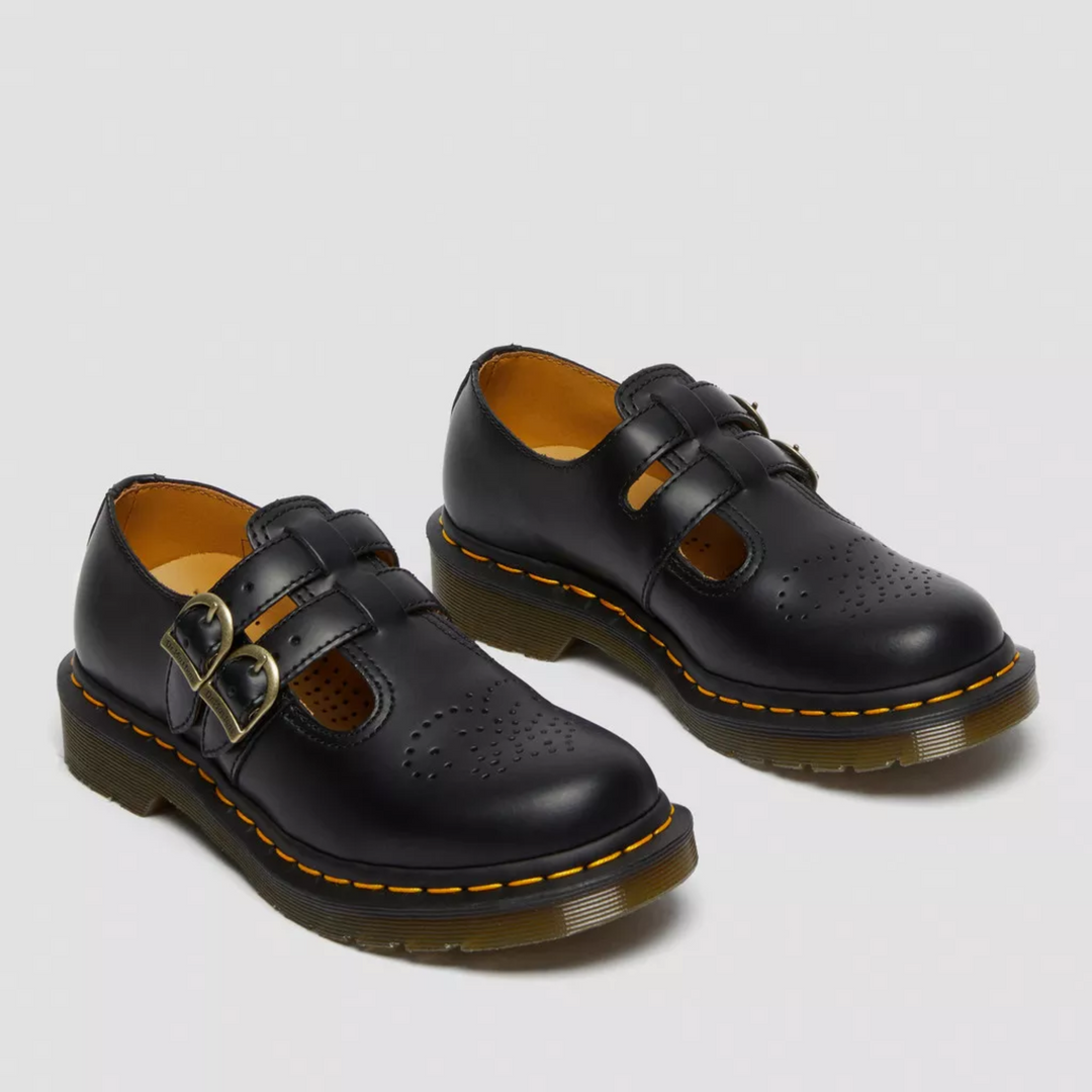 Unique women's double buckle Mary Jane flats, showcasing edgy grunge casual style.