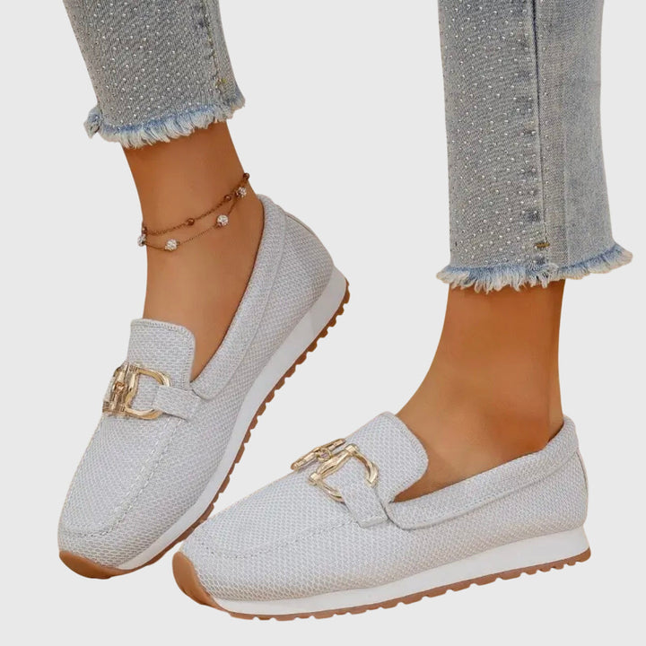 Fashionable orthopedic slip-on loafers for women, offering cushioned comfort and elegant everyday style.