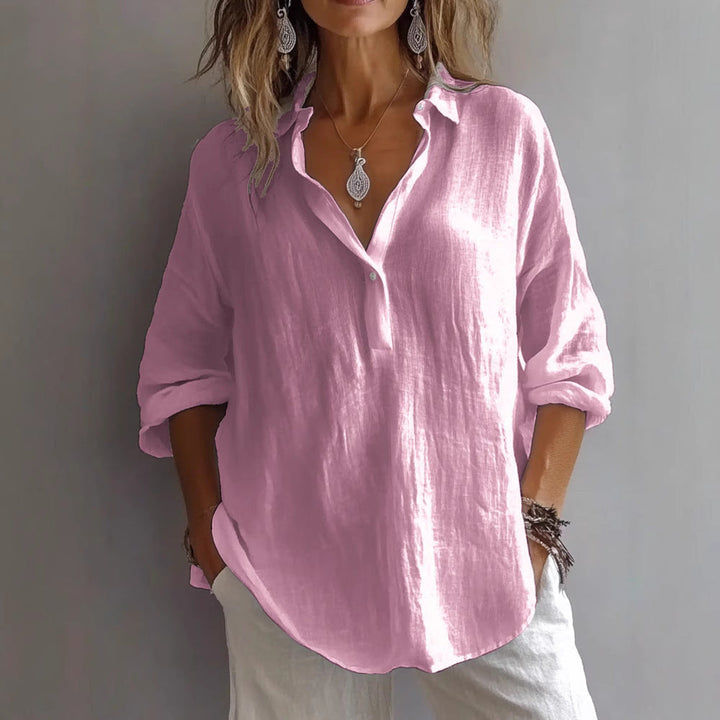 Versatile women's casual top with wide sleeves, a relaxed fit button-down for everyday fashion.