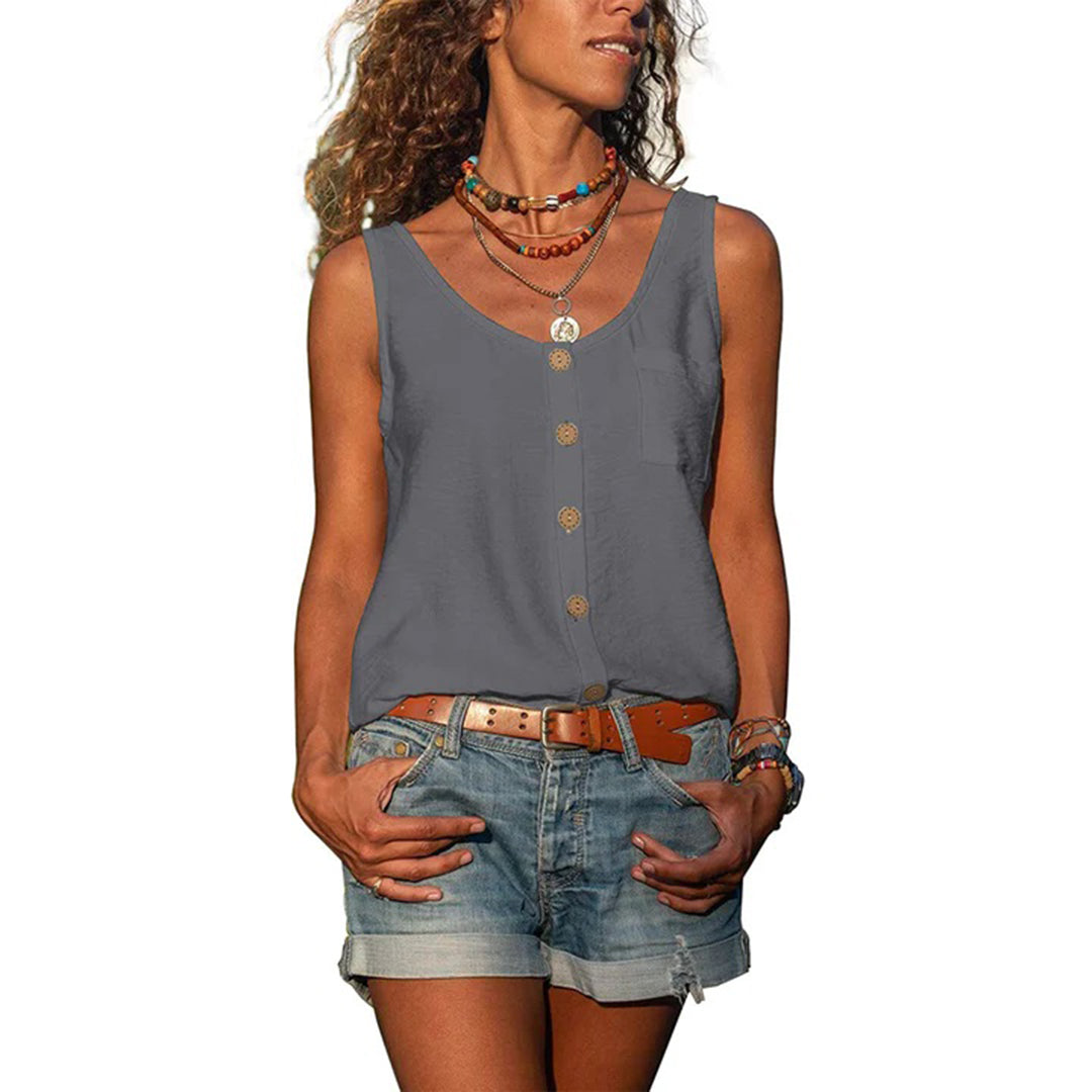 Women's casual loose fit sleeveless top for everyday comfort. Perfect summer style.