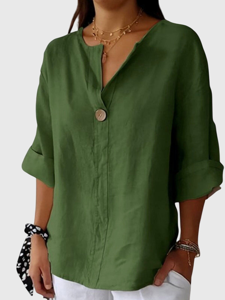 Modern women's chic blouse, a long sleeve ladies shirt designed for versatile fashion & everyday comfort.