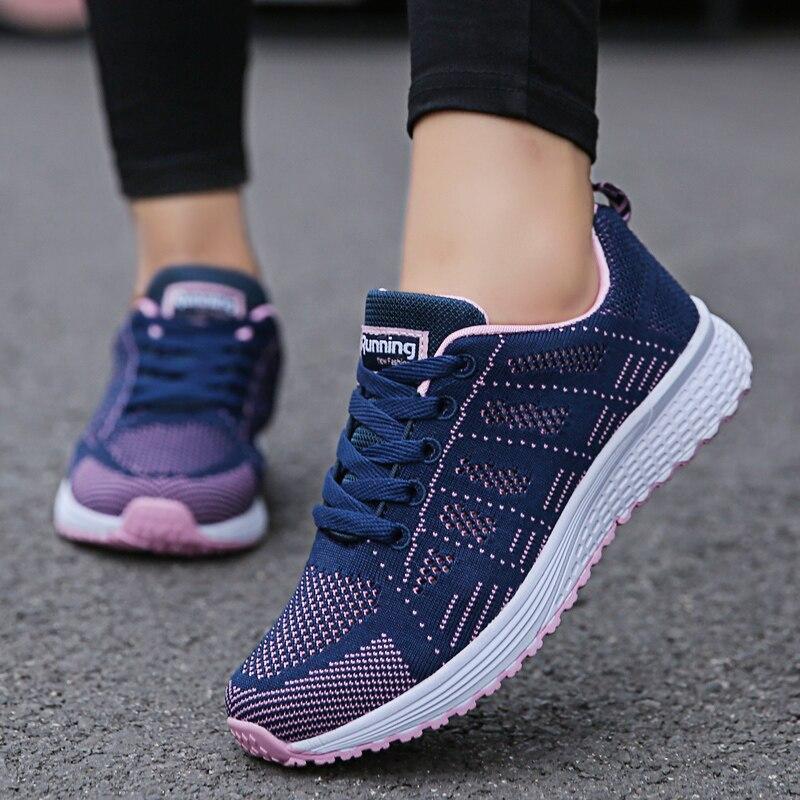 Women's lace-up orthopedic walking shoes, lightweight for comfortable active everyday wear.