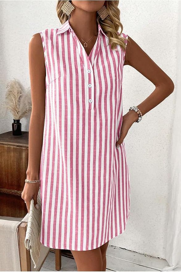 Comfortable classic women's midi dress, an everyday essential. Casual yet elegant spring fashion piece.