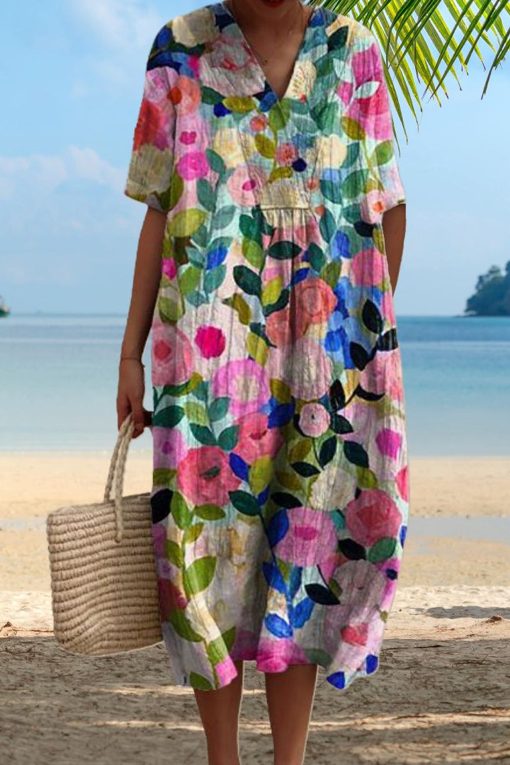 Women's comfortable classic midi dress. Relaxed fit for effortless day-to-night style. Versatile & elegant.