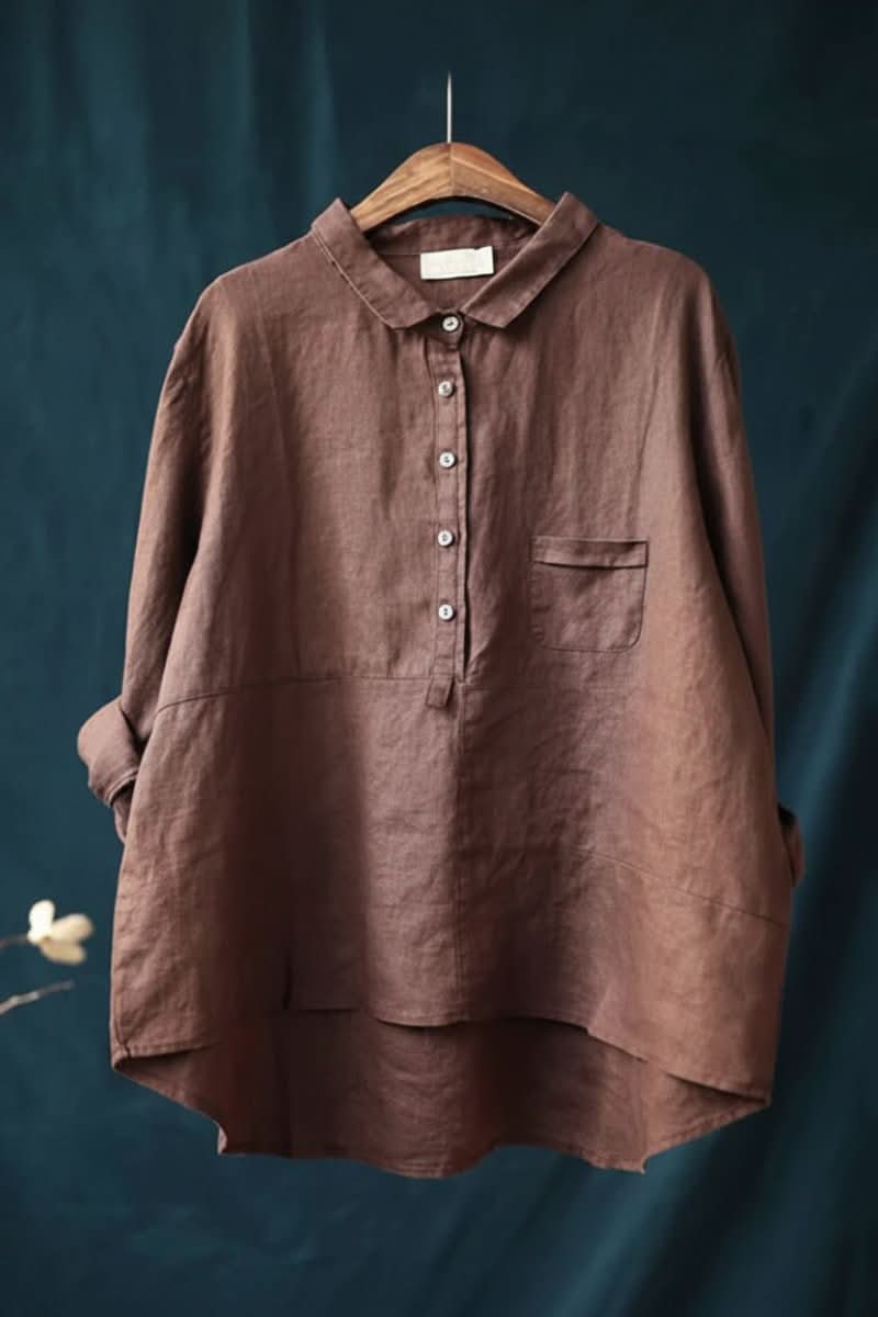 Purple women's stylish blouse, long sleeve pullover, comfortable for everyday & office.