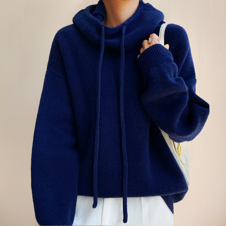 Versatile women's high neck pullover sweater, great for both casual and elegant fall and winter fashion.