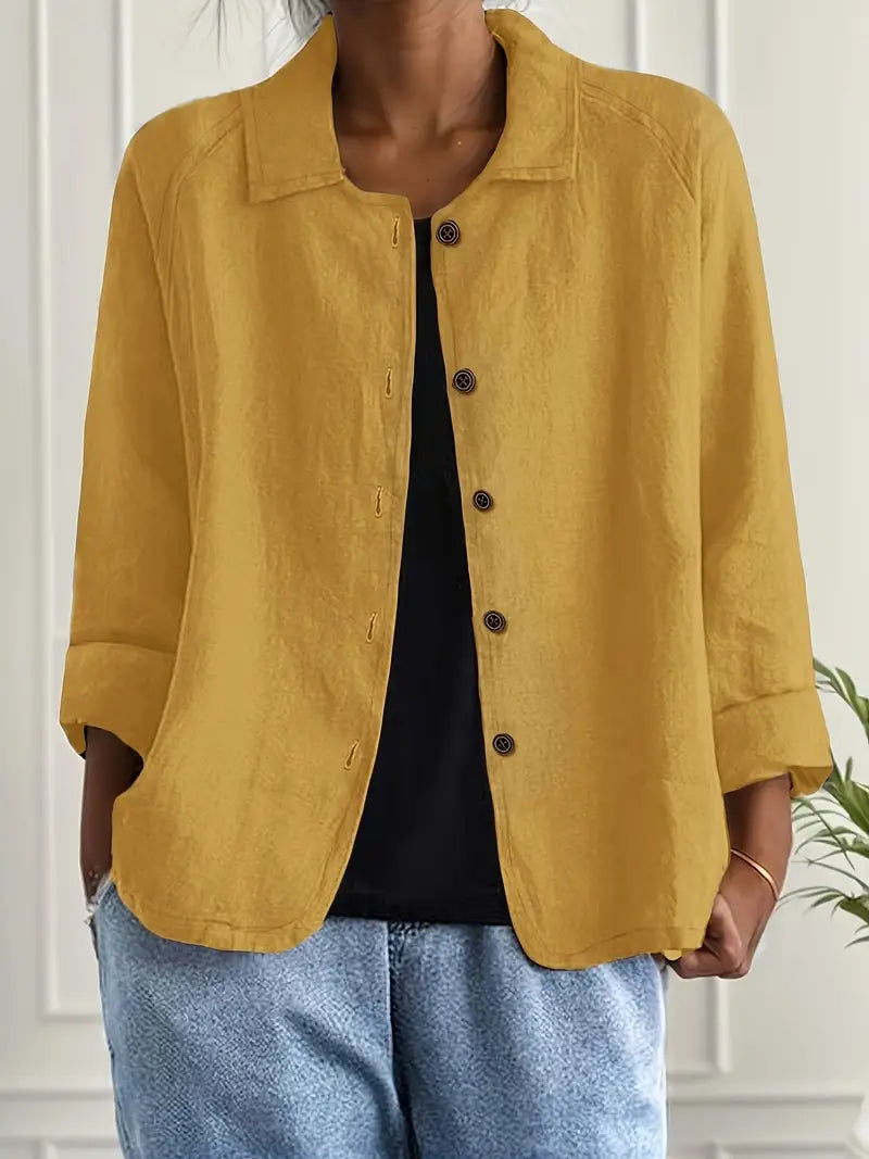 Casual chic women's long sleeve flowy top, an effortless shirt cardigan for comfort.