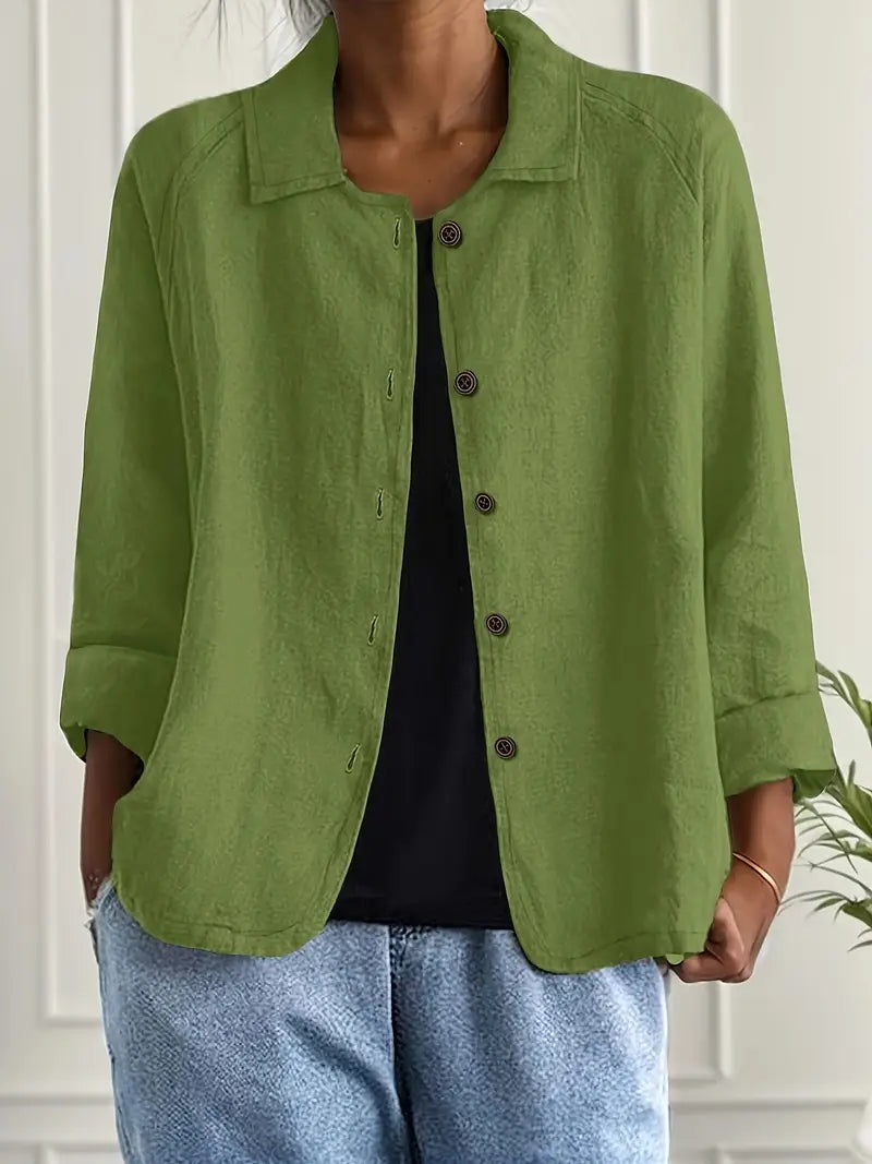 Effortless women's flowy cardigan, a comfortable long sleeve shirt for everyday chic.