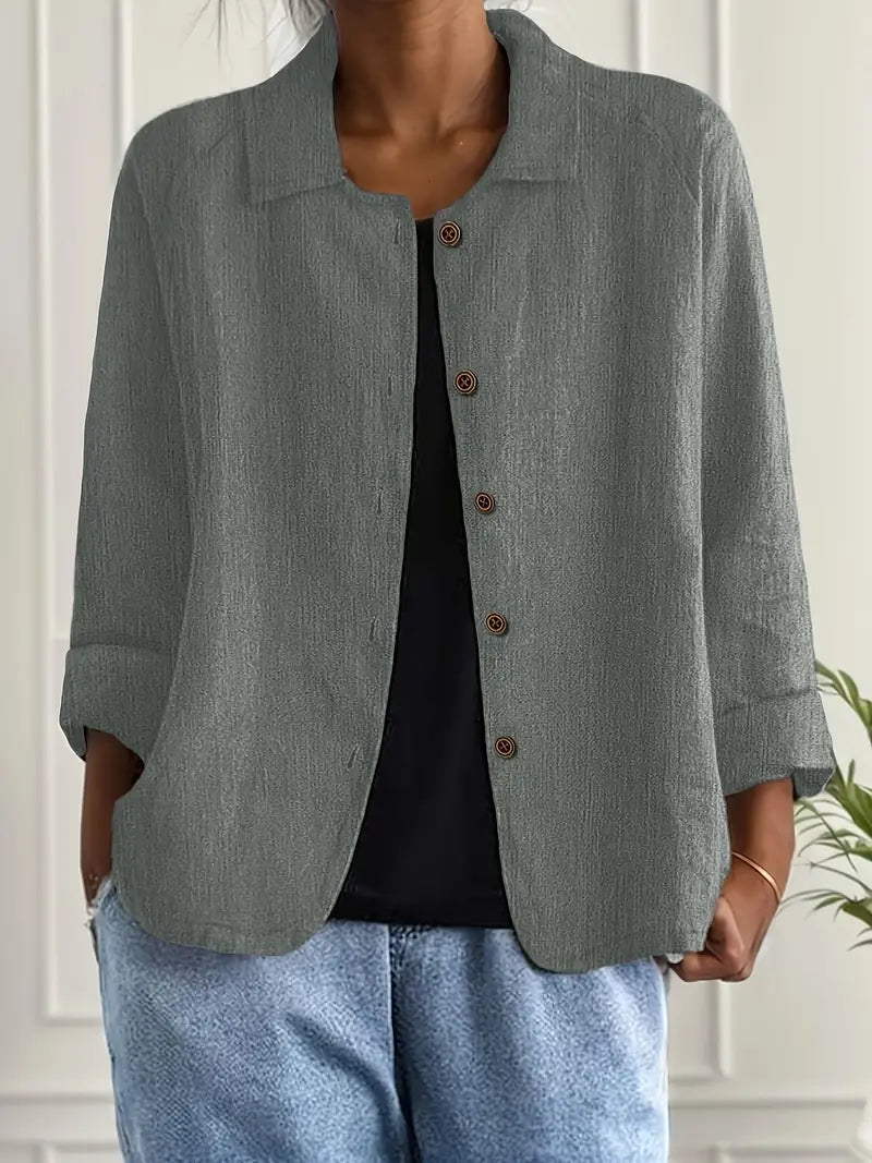 Casual chic women's flowy shirt cardigan, perfect versatile lightweight layer for any season.