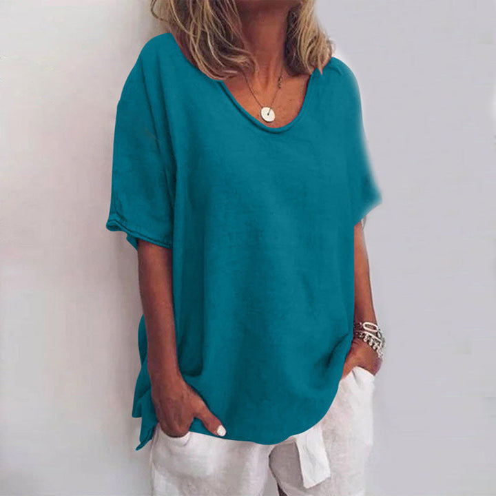 Stylish women's comfort blouse, soft, relaxed fit top combining graceful design with daily fashion.
