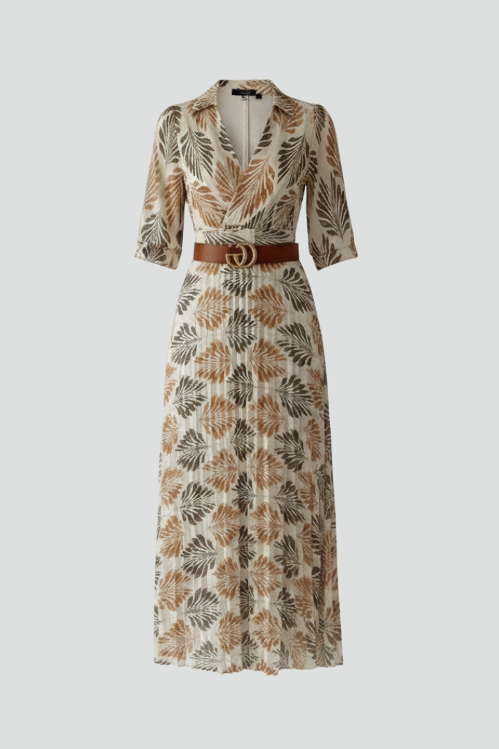 Women's flowy maxi dress with elegant floral print, comfortable elbow sleeves, perfect for spring & summer casual wear.