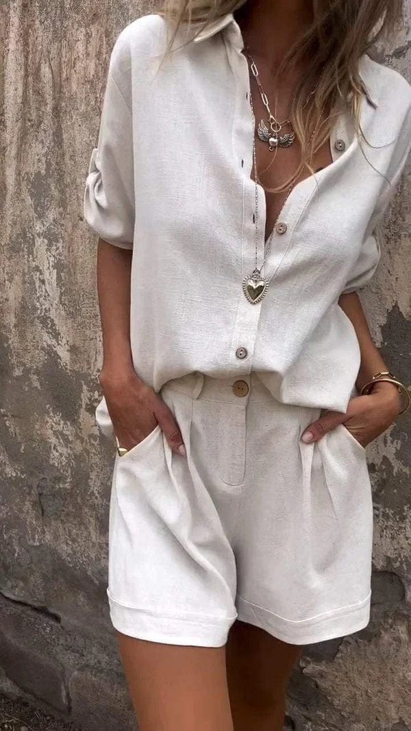 Women's lightweight shorts & top set. Perfect for summer comfort, casual wear, and relaxed fit.
