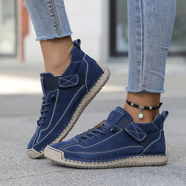 Women's slip-on walking sneakers with shock absorption, perfect for daily comfort and wide fit.