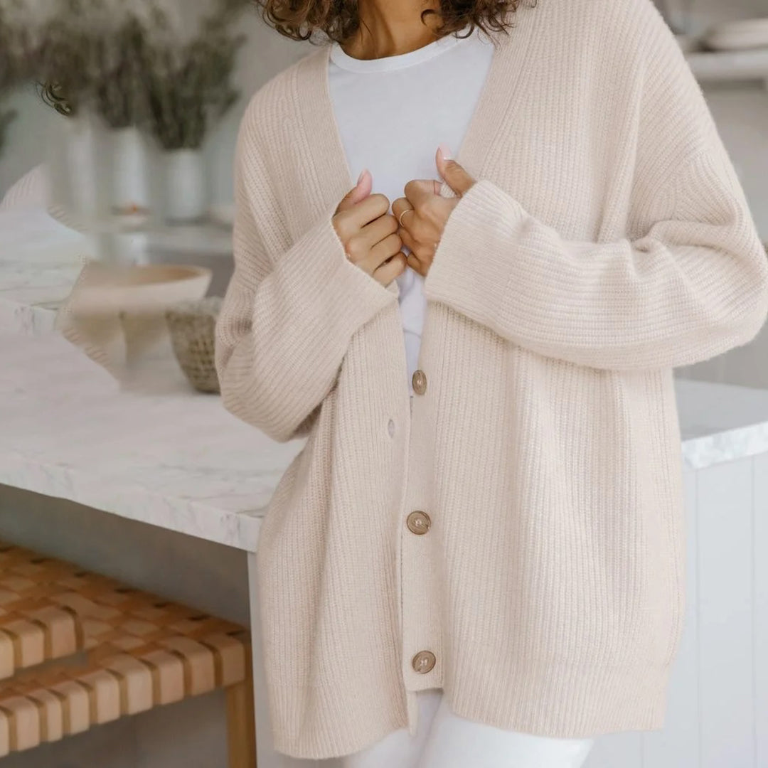 Premium women's oversized cardigan, soft knit for a luxurious feel & comfortable relaxed fit.