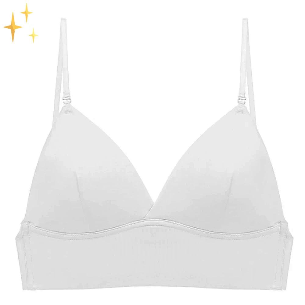 Invisible low back bra, seamless open back design for women. Offers backless support under evening wear.