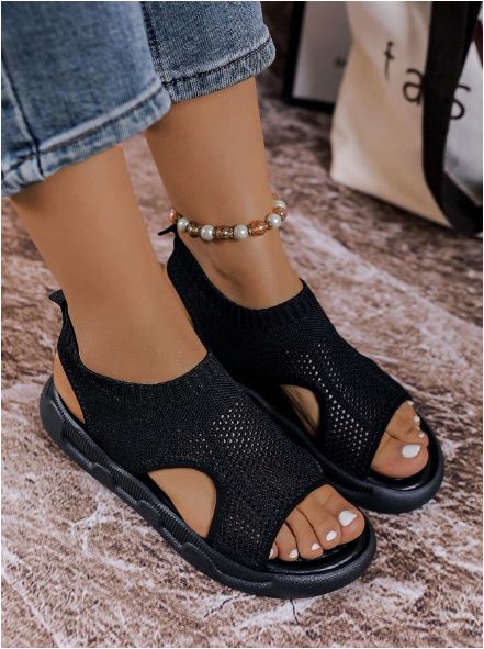 Comfortable women's open toe platform sandals, ideal lightweight slip-on walking shoes.