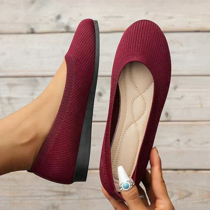 Easy slip-on women's orthopedic ballet flats, offering casual style & all-day comfort.