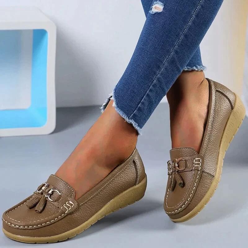 Women's orthopedic comfort loafers in a classic slip-on design for everyday foot support and stylish wear.