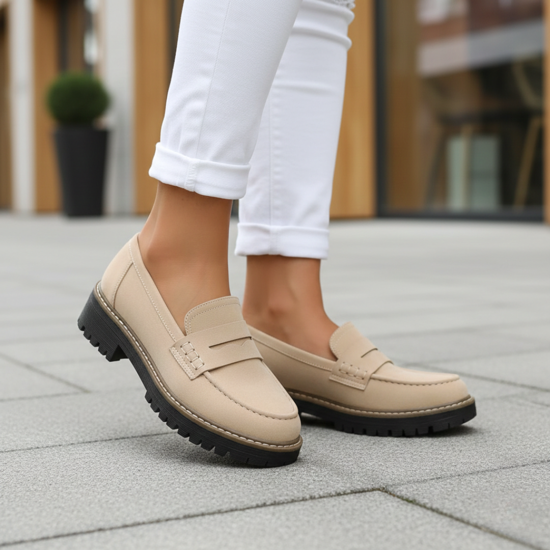 Classic women's penny loafers. Orthopedic design with a chunky sole for superior comfort & everyday support.