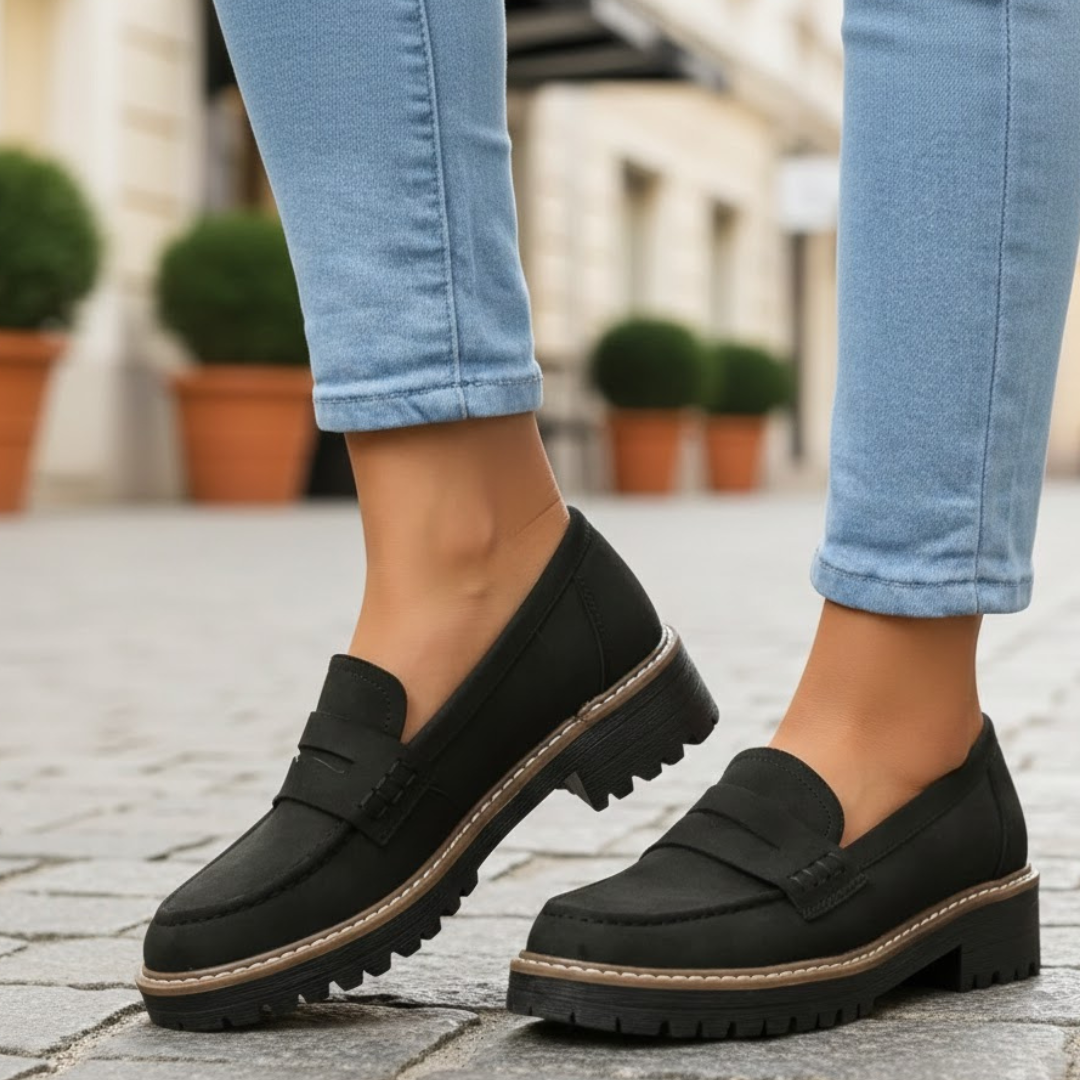 Women's orthopedic loafers with cushioned comfort fit, ideal for everyday supportive footwear.