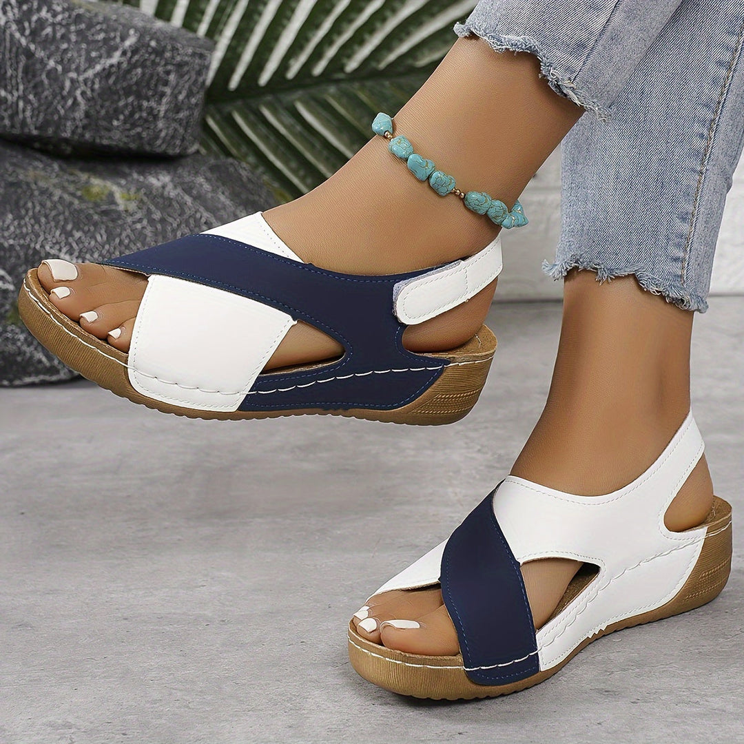 Women's orthopedic sandals with arch support for comfortable summer walking.