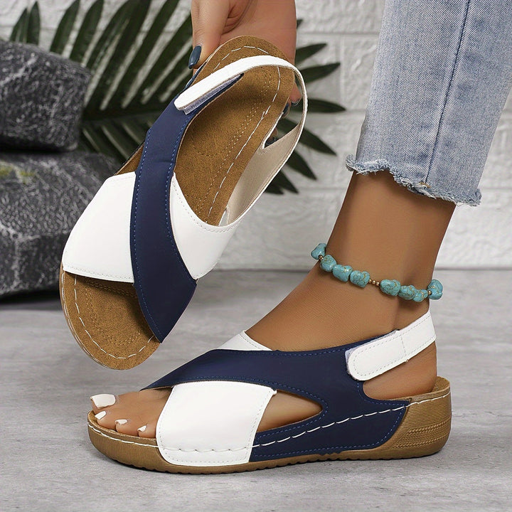 Comfortable women's walking sandals with orthopedic arch support; great for summer footwear.