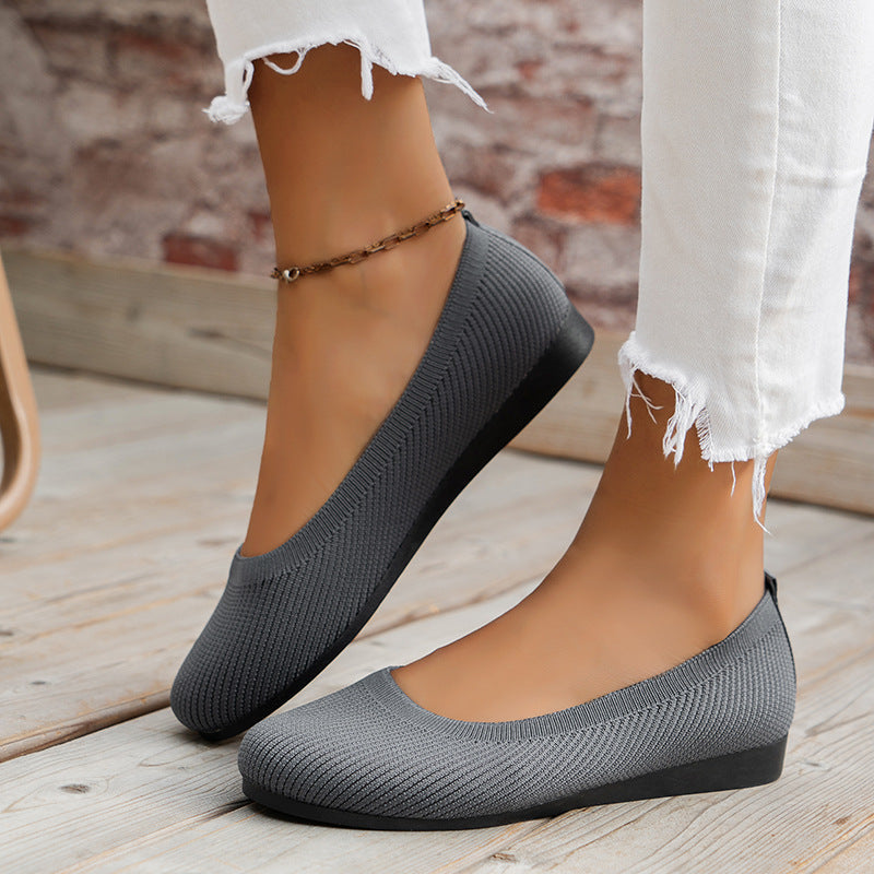 Comfortable women's orthopedic slip-on flats with non-slip sole for daily support.