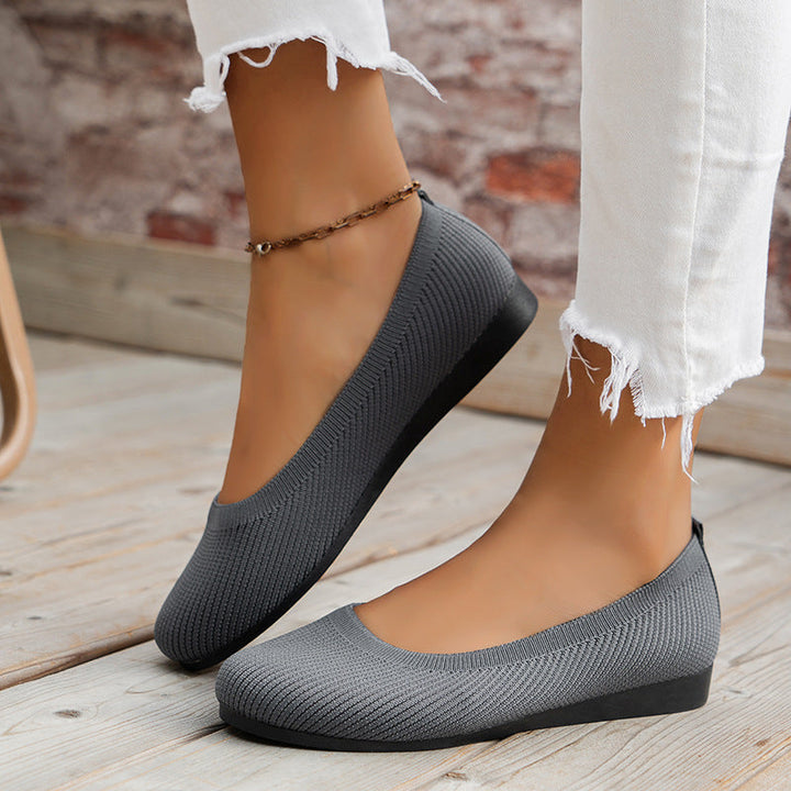 Comfortable women's orthopedic slip-on flats with non-slip sole for daily support.