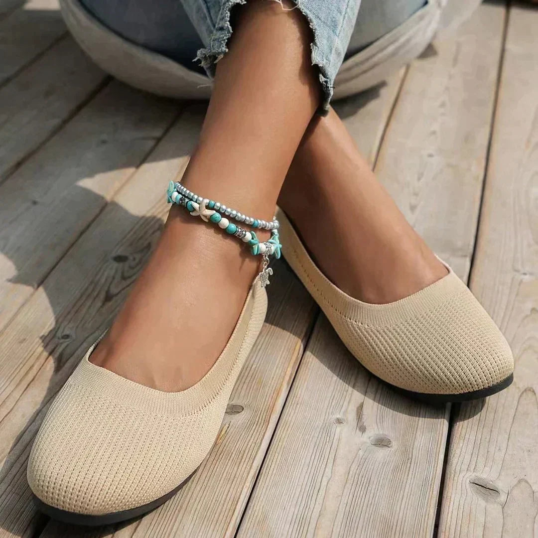 Versatile women's slip-on flats, ideal for walking, casual wear & all-day support.