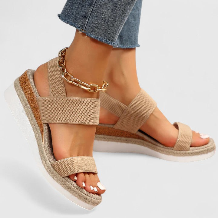 Comfortable women's wedge sandals with orthopedic arch support for foot pain relief & all-day wear.
