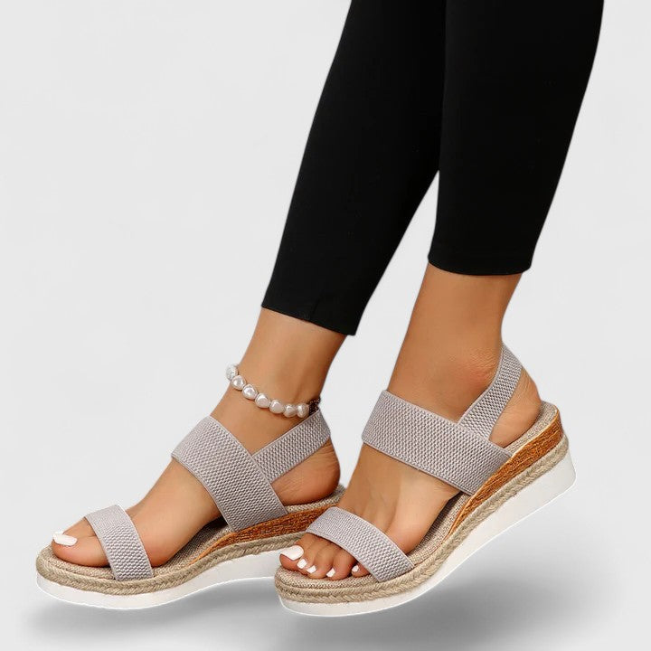 Orthopedic wedge sandals for women, excellent arch support for all-day comfort & plantar fasciitis.