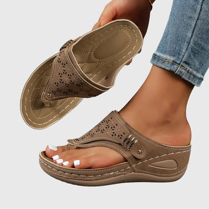 Women's orthopedic wedge slip-on sandals, perfect for all-day comfort & foot pain relief.