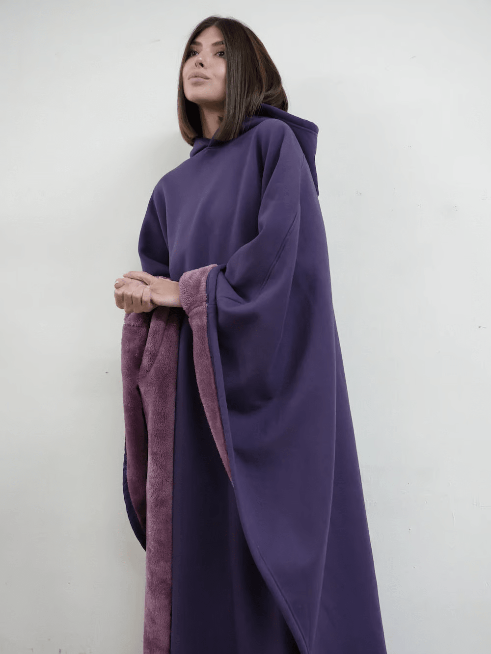 Deep pressure comfort with this weighted oversized women's hoodie, perfect loungewear.