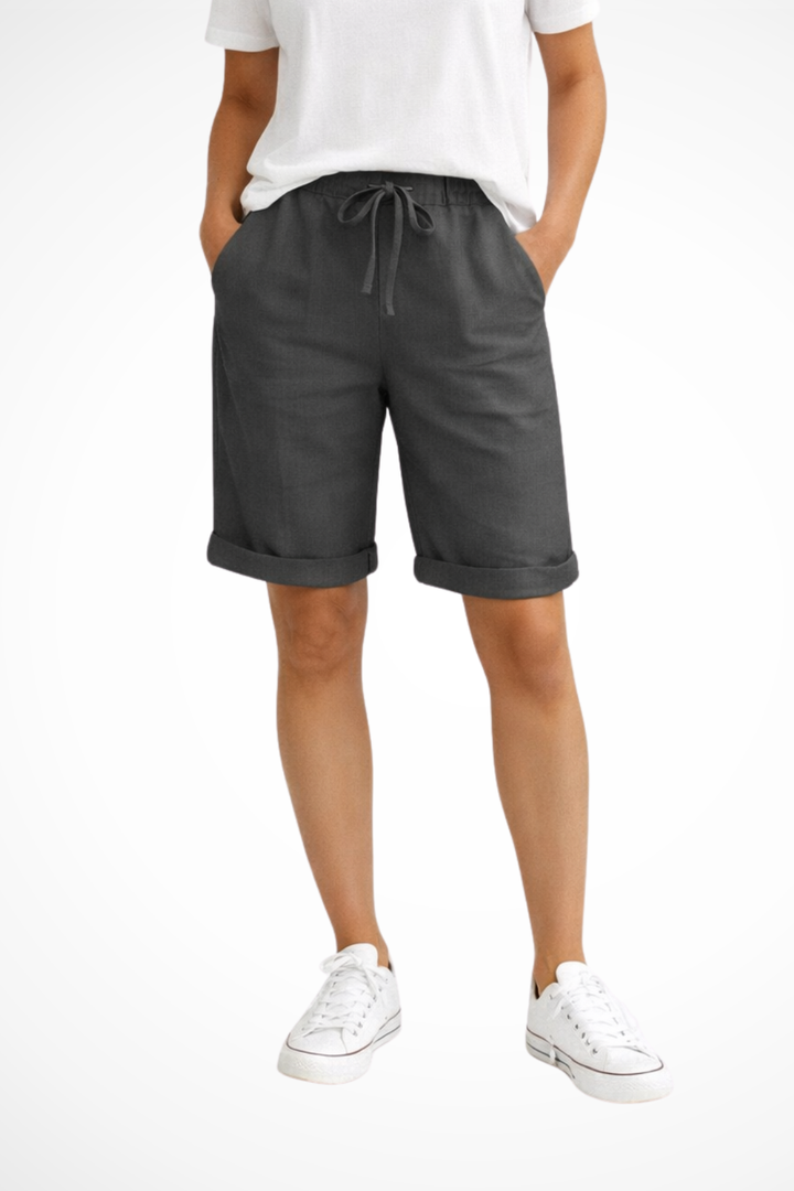 Versatile women's relaxed fit summer shorts with a drawstring, perfect for casual wear, vacation, and comfort.