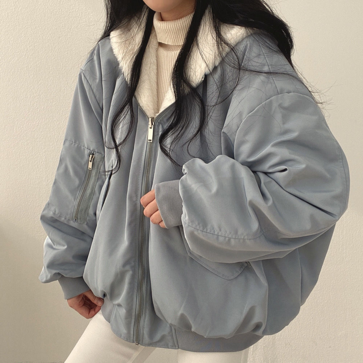 Women's cozy outerwear: reversible hooded jacket, vici23022024, for ultimate versatility & comfort.