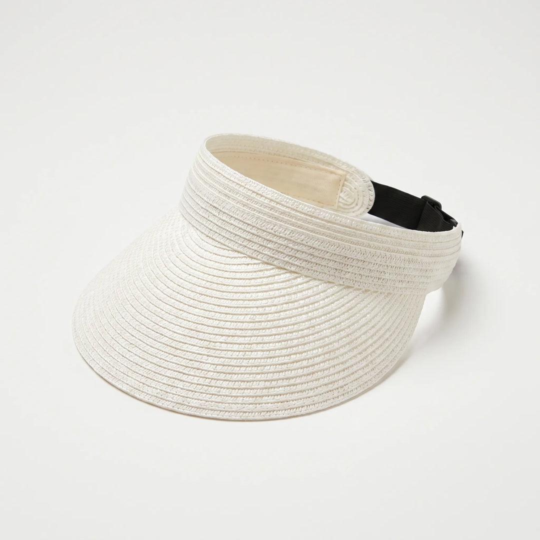 Versatile women's open top sun visor hat. Roll-up design, a travel essential for sunny days & vacations.