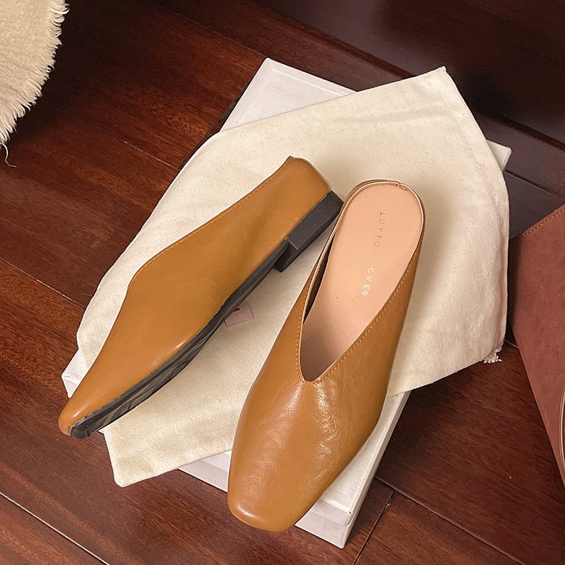 Stylish women's square toe flats; easy slip-on design for effortless spring & summer versatile wear.