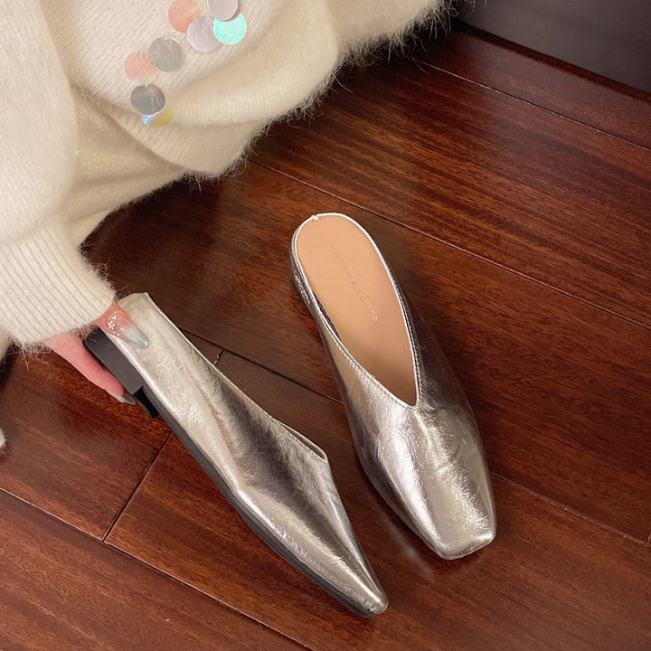 Sleek women's square toe slip-on flats, designed for ultimate comfort and versatile casual footwear.